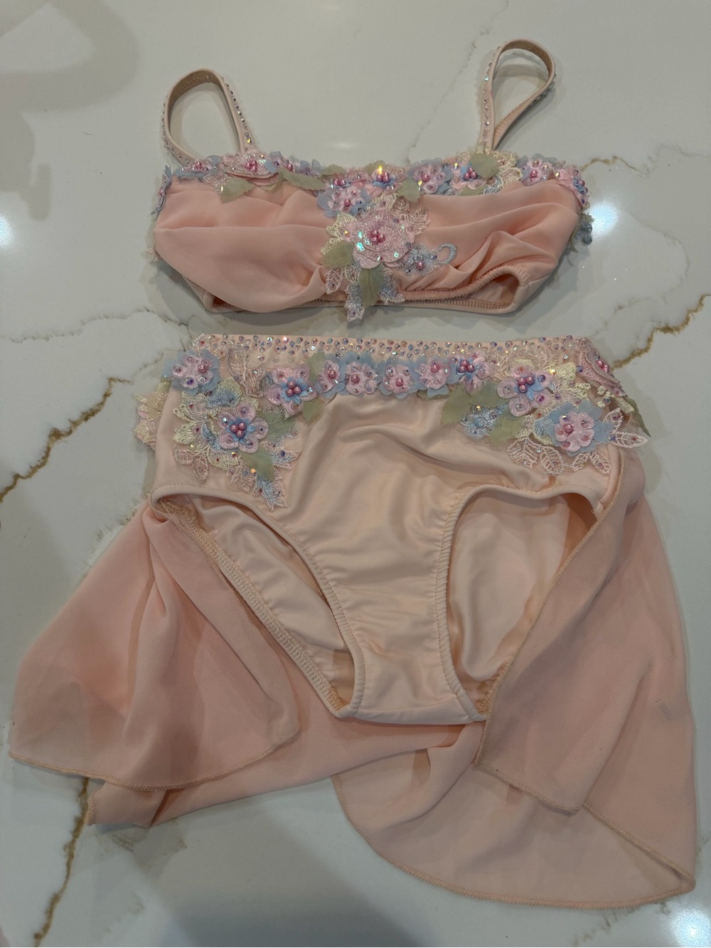Glamour CL Pink Embroidered Two-Piece Dance/lyrical costume